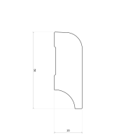 Koloniale Plint 58 x 20 Eiken Skylt-Look Geolied