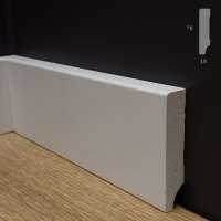 Rechte plint 70x18 wit gegrond