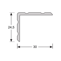 Duo-hoeklijnprofiel 24,5 x 30 mm Beton Gepolijst Koper 67235