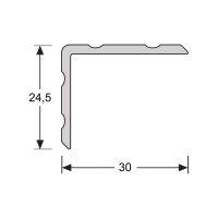 Duo-hoeklijnprofiel 24,5 x 30 mm Engelse Eik Lichtgrijs 67171