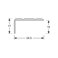 Hoeklijnprofiel 17 mm zwart 1 meter lang