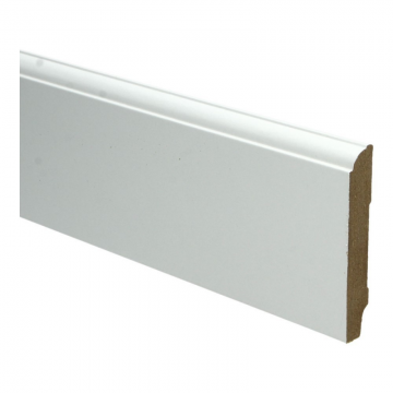 MDF Kwartrondkraal plint 90x15 wit folie