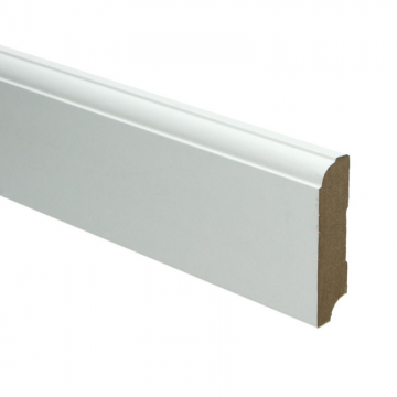MDF Kwartrondkraal plint 70x18 wit folie