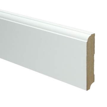 MDF Kwartrondkraal plint 90x18 wit folie