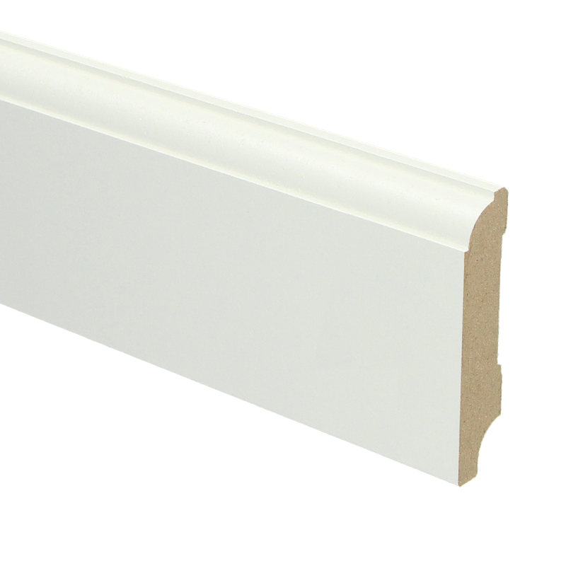 MDF Eigentijdse plint wit voorgel. RAL 9010