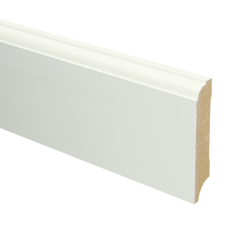 MDF Eigentijdse plint 70x12 wit voorgel. RAL 9010