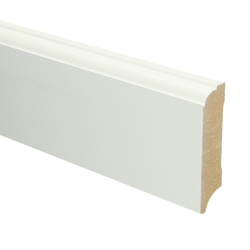 MDF Eigentijdse plint 70x18 wit voorgel. RAL 9010