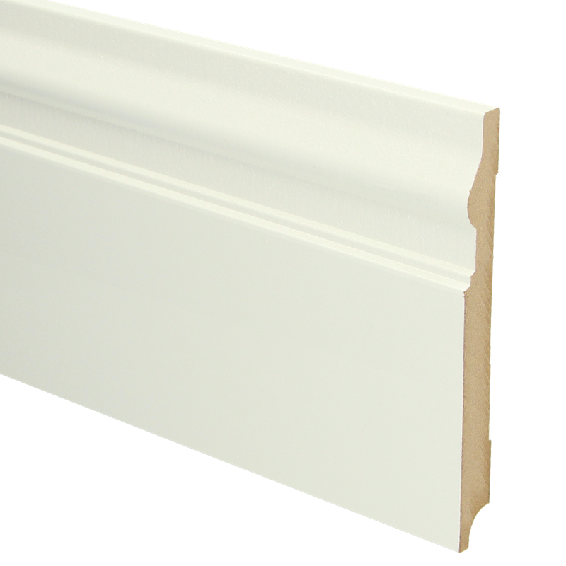 MDF Renaissance plint 190x18 wit voorgel. RAL 9010