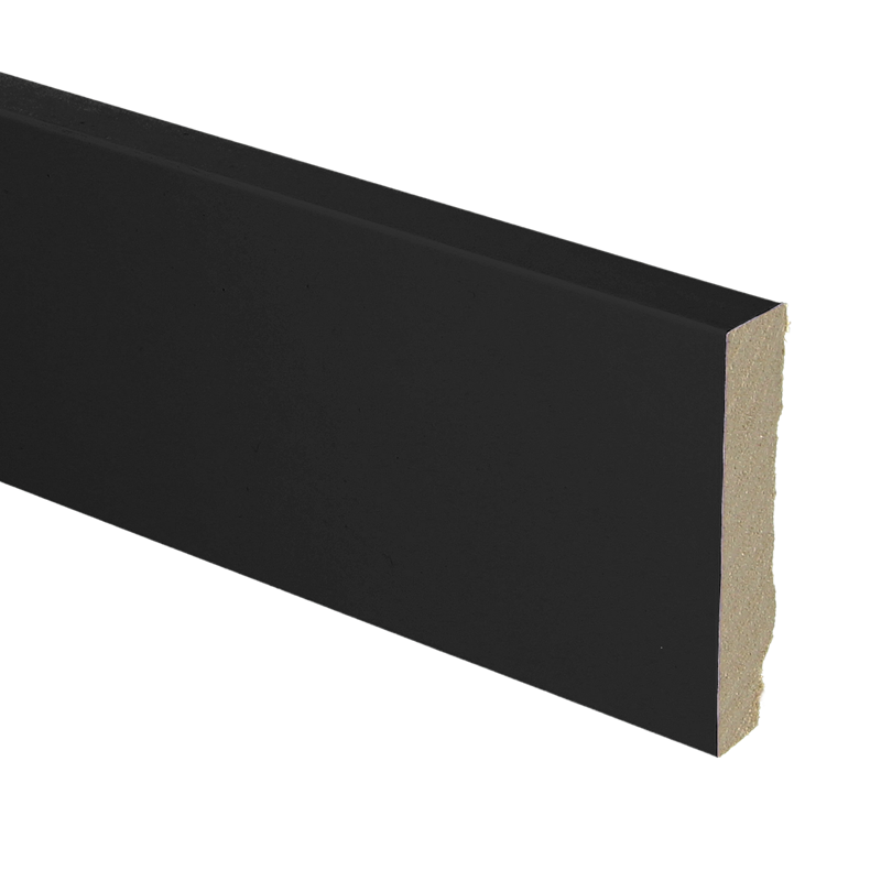 MDF plint recht zwart gefolied