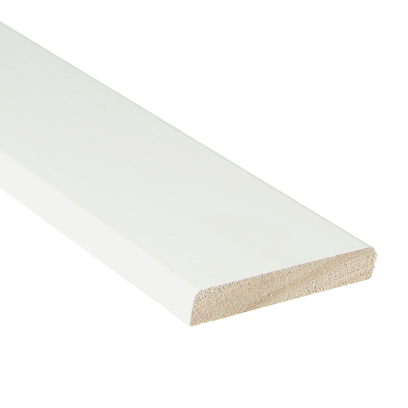 Meranti koplat recht 68x10 mm wit gegrond